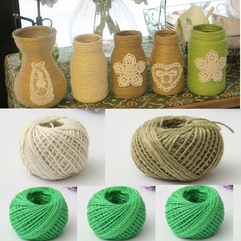 Twine Jute Natural - 50 M NATURAL Jute Twine สําหรับศิลปะหัตถกรรมสวน-อุตสาหกรรมบรรจุวัสดุตกแต่งบ้านเป็นมิตรกับสิ่งแวดล้อมเชือกปอกระเจา